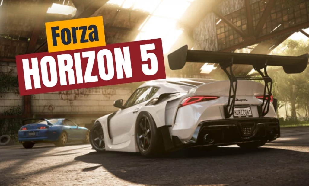 Forza Horizon 5 gameplay featuring open-world racing across scenic landscapes with high-performance sports cars