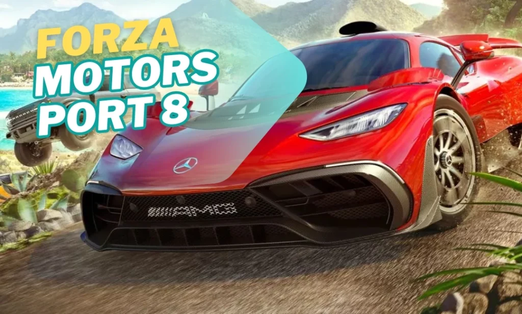 Forza Motorsport 8 gameplay image featuring next-gen graphics, licensed race cars, and dynamic track environments