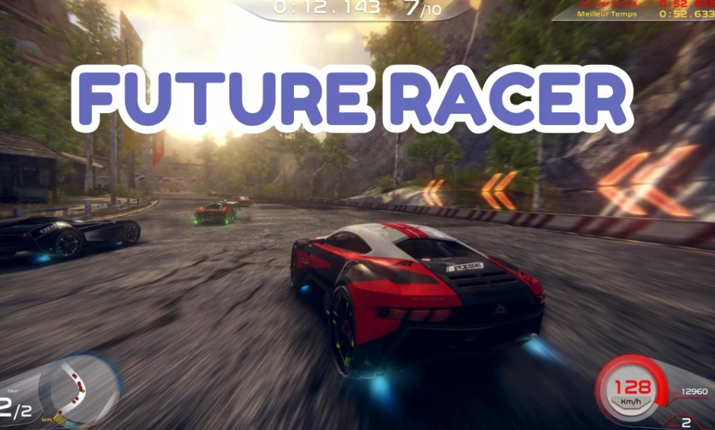 Future Racer PS1 gameplay showing anti-gravity racecrafts competing on high-speed futuristic tracks