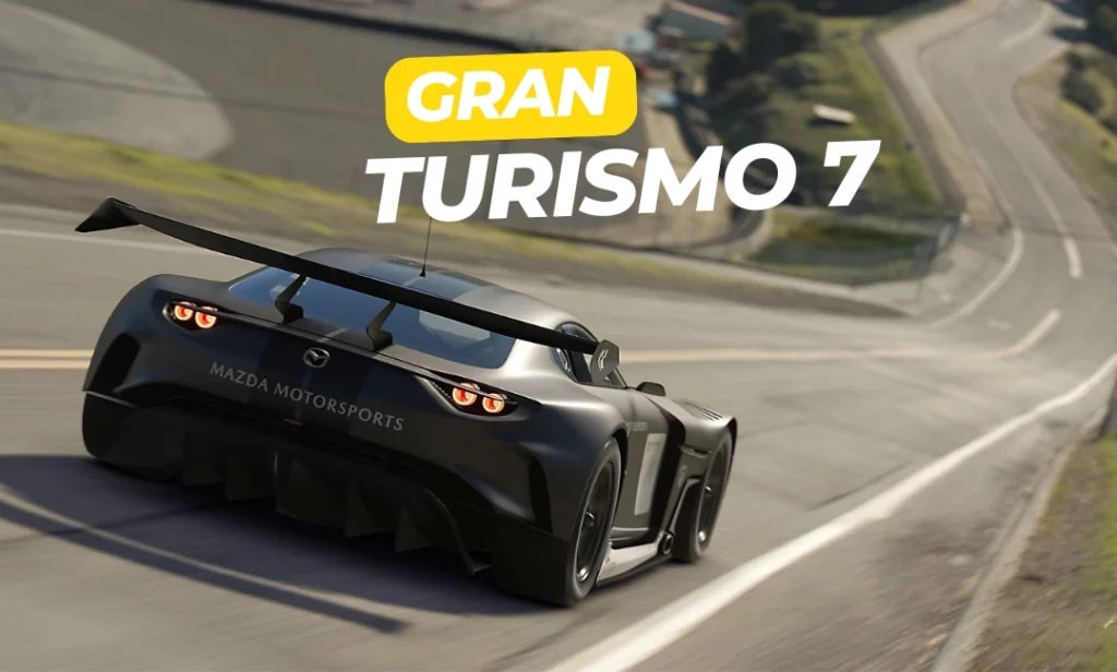 Gran Turismo 7 PS5 racing game featuring high-fidelity graphics, real-world tracks, and a wide selection of licensed vehicles