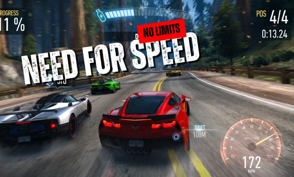 Underground street racing scene from Need for Speed No Limits mobile game
